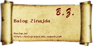 Balog Zinajda névjegykártya